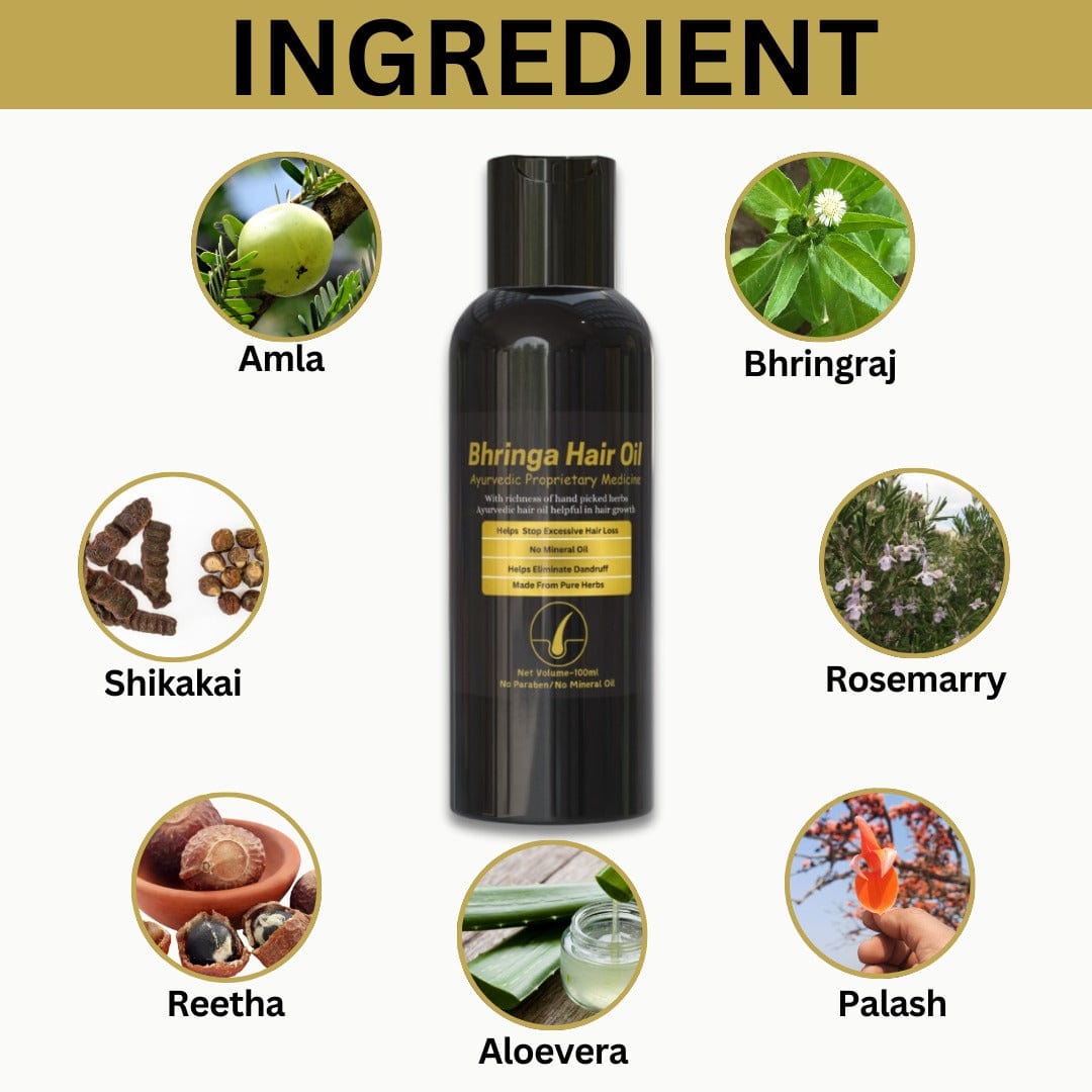 Bhringa Ayurvedic Hair Oil to Promote Hair Growth (100 ml)